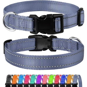 Collares acolchados suaves reflectantes para mascotas Collar de perro de nailon de seguridad ajustable con logotipo personalizado de nailon transpirable - Product Image 5