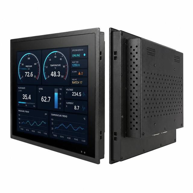 10.4" High Brightness Industrial Touchscreen Monitor 1024x768 Optical Bonding 350/1000 Nits Sunlight Readable VGA 12V