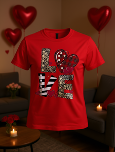 T-shirt da donna taglie forti per San Valentino, a maniche corte, con stampa a pois e righe, in cotone, casual, girocollo, vestibilità regolare, taglia L - Product Image 2