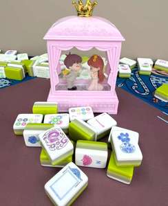High Cost Performance American <b>Mahjong</b> Tiles <b>Set</b> Green Vitality Glazed Anti-scratch Four-layer Patterns <b>Mahjong</b> <b>Set</b> Artwork - Product Image 2