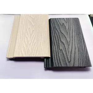 木塑3D墙板平板或木质纸现代木塑复合墙板户外纹理表面外墙板防水