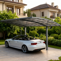 Abri de voiture autoportant de luxe moderne en alliage d'aluminium, imperméable et durable, pour protection extérieure des véhicules résidentiels
