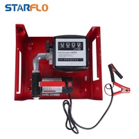 STARFLO Pompe de transfert de carburant diesel kérosène à huile usagée de 40 LPM à batterie portable 12 V de petite taille avec tuyau et débitmètre