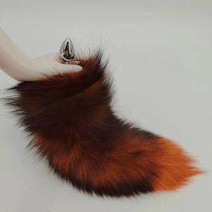男性と女性のための本物のキツネの尾35-40cmふわふわ動物の毛アナルプラグテールセックス製品を卸売 - Product Image 5