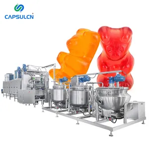 Linea di produzione automatica completa della caramella gommosa della vitamina della caramella della gelatina di vendita calda piccola macchina per fare la caramella gommosa dell'orso