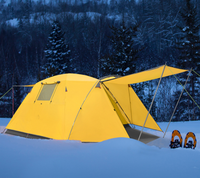 Tente abri double couche quatre saisons pour 3-4 personnes, en tissu Oxford, légère et portable, idéale pour la randonnée en plein air, le camping en famille