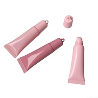 Tube souple de 10 ml pour rouge à lèvres, gloss, laque à lèvres, crème pour les yeux, en poudre de pâte de haricot, rose, vide, en PE, pour sous-conditionnement et échantillon