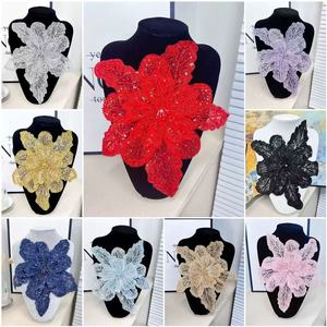 Guantes de encaje francés vintage sexys bordados 100% poliéster ecológicos blancos para boda con pedrería 3D floral de malla de tul nupcial - Product Image 2