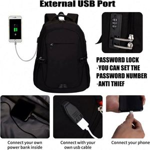 Sac à dos pour ordinateur portable de voyage, échantillon gratuit, antivol, fin, durable, avec port de charge USB, pour collège et école - Product Image 2