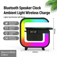 Altavoz Bluetooth 5.3 G3 Mini RGB LED Promocional, Cargador Inalámbrico de 5W, Reloj Despertador, Envío Rápido, Listo para Venta Minorista, Regalos de Bienvenida