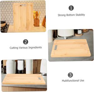 Planche à découper rectangulaire en bambou 30x20x1.8cm, écologique, certifiée CE, avec rainure pour jus, design moderne et luxueux, pour viande (bloc de boucher) - Product Image 4