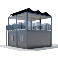 Maison Conteneur Solaire Écologique à Deux Étages, Maison en Acier Modulaire Pliable et Démontable de Haute Technologie pour Usage Domestique ou Bureau