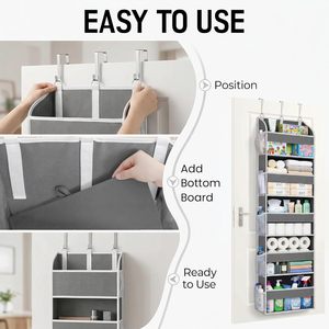 Over The Door Organizer 33x15x85cm With <b>Toiletry</b> Bag For Bathroom <b>Storage</b> Hook Type Non Woven Fabric Single Column - Product Image 3