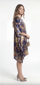 Robe tunique longue en viscose pour femmes africaines, style kaftan, coupe décontractée, poncho kimono, finition soyeuse, style bohème, idéale pour les vacances et les centres de villégiature - Product Image 2