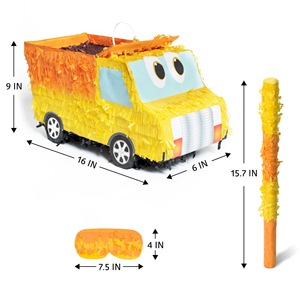 Piñata en papier jaune 3D personnalisable avec logo pour anniversaire, Nouvel An, Pâques, fête, décorations, bonbons, Moxin - Product Image 1