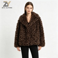 Veste Courte Décontractée Zeyu pour Femme en Fausse Fourrure Bouclée, Manteau d'Hiver Chaud Oversize Style Streetwear, Manteau en Fausse Fourrure Écologique pour Femme ODM / OEM