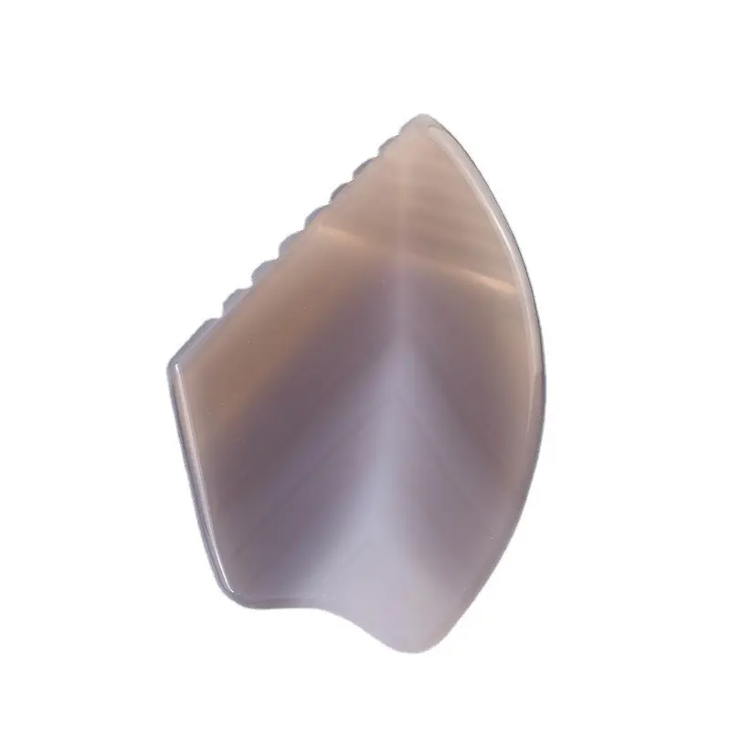 Dropshipping Grey Agate Gua Sha Stone Face Lifting Agate Guasha Board Custom Massage Scraping Therapy For Face And body