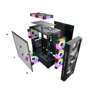 Gaming PC <b>Case</b> Mid Tower Glass Side (Acrylic Material) Supports ATX Motherboard ARGB/RGB Fans Front USB Ports Stunning - Product Image 5