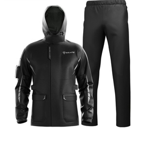 Ruban réfléchissant pour une utilisation nocturne Combinaison de pluie imperméable pour homme 2 pièces/ensemble Vêtement de pluie pliable pour le golf, la moto, la pêche - Product Image 5