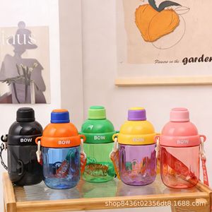 BOW Insulated Water Bottle 500Ml Portable Drinkware For Women Travel Use Solid Color PP Cup - Product Image 2