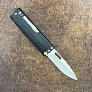 سكين جيب تكتيكي قابل للطي بشفرة فولاذية 5CR15 متينة ومقبض فولاذي أسود للتخييم والبقاء على قيد الحياة والإنقاذ في الهواء الطلق، تصنيع حسب الطلب - Product Image 2