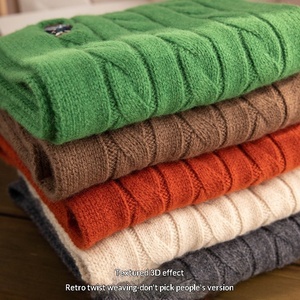 <strong>100</strong>% Merino <strong>Wool</strong> Square Muslim <strong>Shawl</strong> for Men and Women-Winter Classic Twist Embroidered Bear Design - Product Image 4