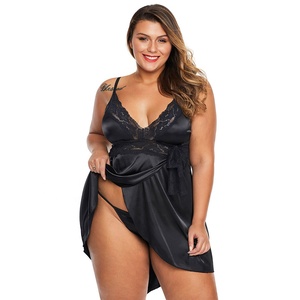 <span class=keywords><strong>Nuisette</strong></span> sans manches en dentelle à col en v pour femme, robe de nuit Sexy, <span class=keywords><strong>grande</strong></span> <span class=keywords><strong>taille</strong></span>, vêtements de nuit, nouvelle collection - Product Image 1