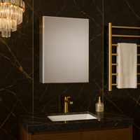 Armoire à pharmacie de salle de bain moderne avec miroir de maquillage Armoire murale en acier inoxydable pour salle de bain