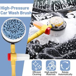 Kit de cepillos automáticos reutilizables para lavado de coches con mango telescópico giratorio, autoescurridor y compatibilidad con tuberías de agua PA para limpieza de vehículos. - Product Image 5