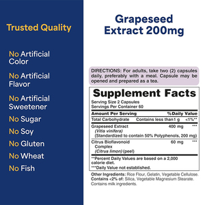 Cápsulas de Semilla de Uva Orgánica Probadas en <span class=keywords><strong>Laboratorio</strong></span>, Extracto Puro de Semilla de Uva para Defensa Contra Radicales Libres - Product Image 3