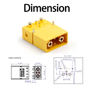 ขั้วต่อ XT90(2+2)PW -M รุ่นใหม่ แบบ 4 ขา พร้อมขาส่งสัญญาณ - Product Image 3