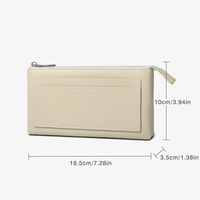 Dompet Koin Wanita Baru Bahan PU Tahan Air, Dompet Pendek Warna Kontras, Tas Kartu Multi-Fungsi, Clutch Zipper Cross-Border