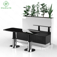 Table et chaises de salle à manger en marbre de style moderne HUALIN, ensemble de banquettes et cloisons pour restaurant de luxe