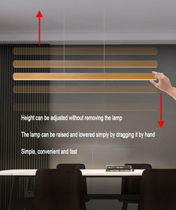 Lampadario rettangolare a una linea lineare lampadario ristorante bar soggiorno lampadario creativo può sollevare lampadario - Product Image 4