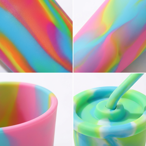 Gobelet personnalisé 16oz, plusieurs spécifications, logo personnalisé, réutilisable, sans BPA, incassable, mélange de couleurs, plastique et silicone, pour bière et vin - Product Image 3