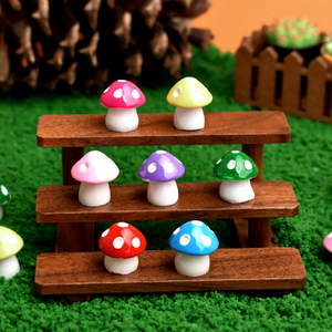 Precio al por mayor: Adornos de resina 3D con forma de setas Kawaii, cabujones de resina, decoración para jardín de hadas, dijes de comida en miniatura - Product Image 2