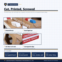 Maison pour chat en carton en forme de voiture de secours avec ouverture de toit et barre lumineuse, idéale pour chats d'intérieur - Vente en gros, directement de l'usine