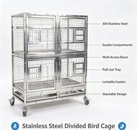 Grande volière extérieure durable en acier inoxydable, spacieuse, de style classique et luxueux, pour oiseaux, cage de transport pour animaux de compagnie