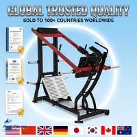 Machine à Squat Double Rail Professionnelle pour Entraînement de Force en Salle de Sport avec Plateforme de Musculation des Ischio-jambiers et Conception Pendulaire à Charge par Plaques, Capacité 2t
