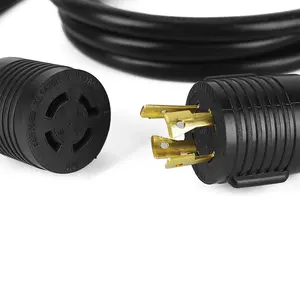 ETL Extension Cord 4 prong electric plug L14-20P to L14-20R Gauge 12 awg wire SJTW Inter Locking outdoor cable