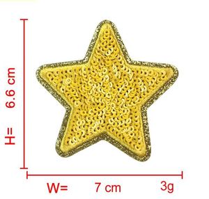 NEW Iron on Shiny High Quality Glitter Edge Sequin Star Patch - Product Image 2