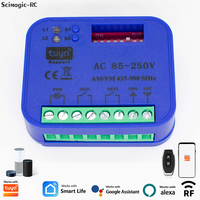 300-900Mhz AC85-250V Reseptor Pintar Gerbang Universal Otomatisasi Garasi Penerima Remote Control Modul Relai Sesaat 2 Saluran