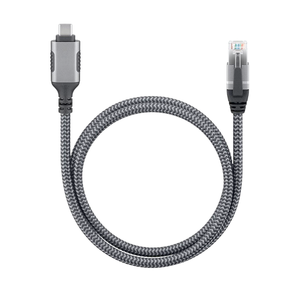 Carcasa de aleación de aluminio tipo trenzado <span class=keywords><strong>USB</strong></span> C a RJ45 Cable de red 26AWG conexión directa de tabletas para teléfono portátil - Product Image 3