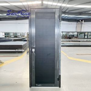 Porte d'entrée blanche, design moderne personnalisé, porte <span class=keywords><strong>en</strong></span> aluminium et verre, isolation phonique, porte à charnières avec serrure à <span class=keywords><strong>code</strong></span> - Product Image 4