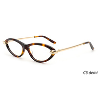 Montures de lunettes œil-de-chat confortables et durables pour femmes, en acétate et métal, lunettes de vue tendance