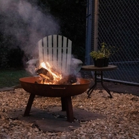 Table de barbecue extérieure en acier Corten - Barbecue résistant aux intempéries