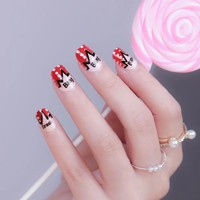 Fengshangmei – Faux ongles français pré-dessinés en ABS à pression avec colle pour enfants