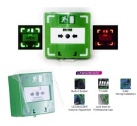 Bouton de réinitialisation manuel ABS filaire pour alarme stroboscopique et sonore, avec buzzer intégré, point d'appel pour briser le verre, alarme incendie, déclencheur de sortie