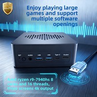 New Mini PC Desktop Ryzen R7 H255 8845HS 8-Core 16-Thread DDR5 M.2 2280 PCIe Integrated Graphics Office Work Game