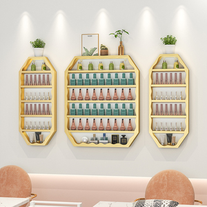 Modern Metal <b>Nail</b> Salon <b>Wall</b> Mounted Iron <b>Nail</b> Polish Storage Rack Gold Display - Product Image 1
